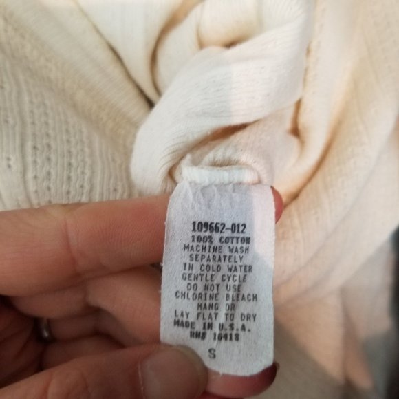 Victoria's Secret Country Womens S Cream Button Front One-Piece Thermal Pajamas - Picture 7 of 8